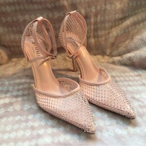 Simmi London Pink Diamante Mesh Heels